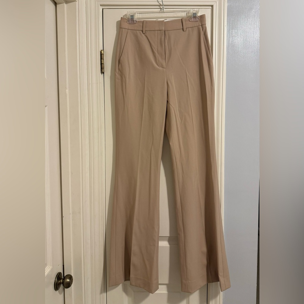 THEORY Demetria High Waist Flare Pant in Tan Size 4